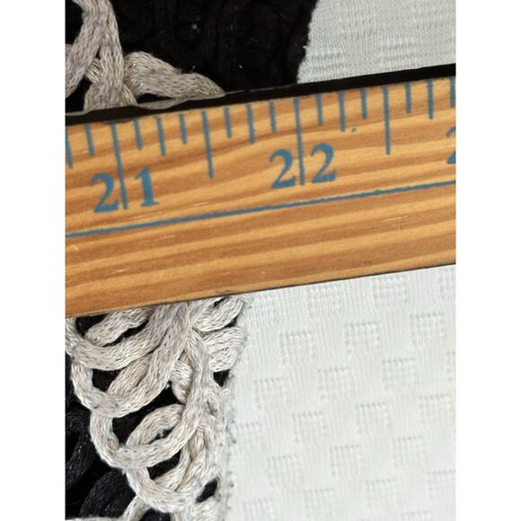 Sarah Hann x Anthropologie Flutter-Sleeve Crochet Black Babydoll Blouse 2x Plus - Picture 8 of 10